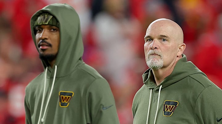 Washington Commanders quarterback Jayden Daniels and head coach Dan Quinn Washington Commanders quarterback Jayden Daniels and head coach Dan Quinn