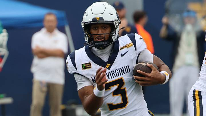 West Virginia University quarterback Michael Hawkins Jr. West Virginia University quarterback Michael Hawkins Jr.