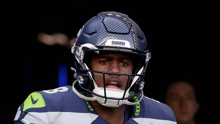 Seattle Seahawks running back Jadarian Price takes the field for warm-ups