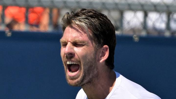Cam Norrie reacts to a point Cam Norrie reacts to a point