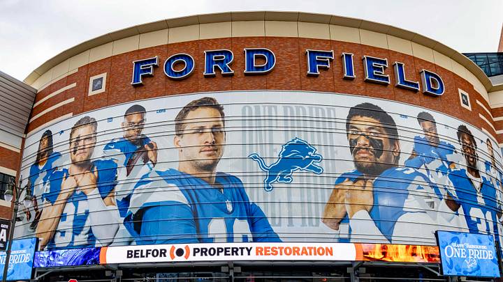 Fans gather outside of Ford Field before the game between the Detroit Lions and the Green Bay Packers Fans gather outside of Ford Field before the game between the Detroit Lions and the Green Bay Packers
