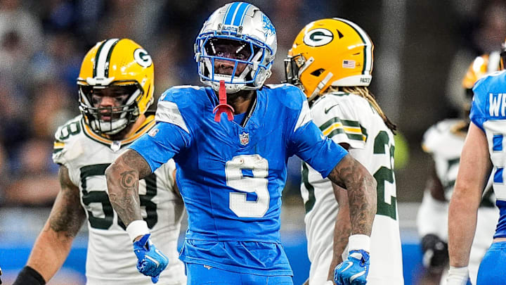 Detroit Lions wide receiver Jameson Williams (9).