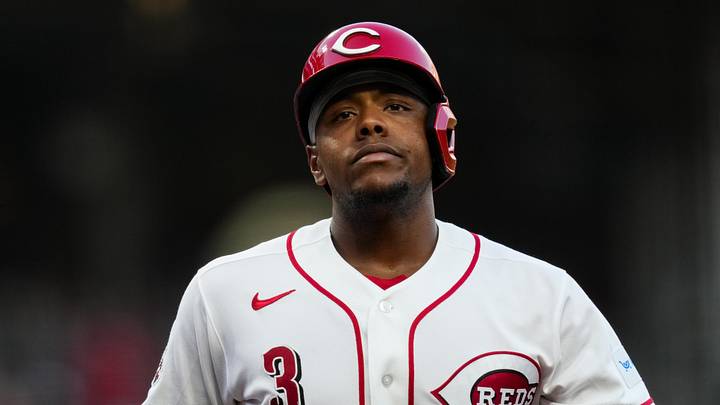 Cincinnati Reds third baseman Ke'Bryan Hayes reacts