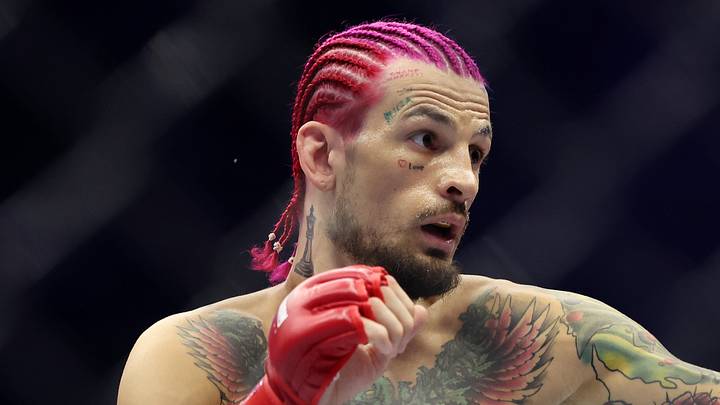 Jun 14, 2026; Washington, D.C., USA; Sean O'Malley (red gloves) fights Aiemann Zahabi (not pictured) during UFC Freedom 250 at White House South Lawn. Mandatory Credit: Amber Searls-Imagn Images