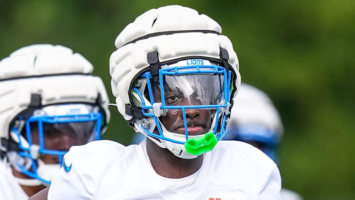 Detroit Lions cornerback Terrion Arnold (6) practices during training camp at Meijer Performance Center in Allen Park on Sunday, July 20, 2025. Detroit Lions cornerback Terrion Arnold (6) practices during training camp at Meijer Performance Center in Allen Park on Sunday, July 20, 2025.