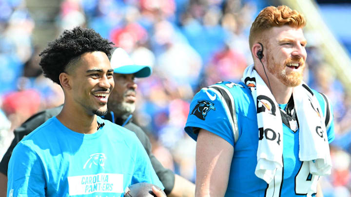 Bryce Young and Andy Dalton