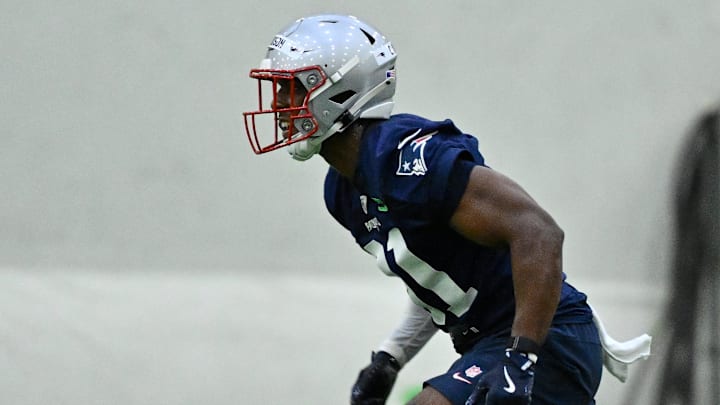 May 9, 2025; Foxborough, MA, USA; New England Patriots safety Craig Woodson (31) runs a drill at practice during rookie camp at Gillette Stadium. Mandatory Credit: Eric Canha-Imagn Images May 9, 2025; Foxborough, MA, USA; New England Patriots safety Craig Woodson (31) runs a drill at practice during rookie camp at Gillette Stadium. Mandatory Credit: Eric Canha-Imagn Images