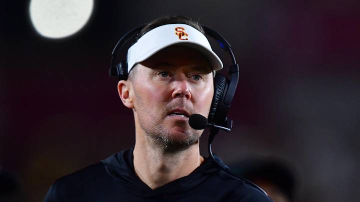 Nov 7, 2025; Los Angeles, California, USA; Southern California Trojans head coach Lincoln Riley watches game action against the Northwestern Wildcats during the second half at the Los Angeles Memorial Coliseum. Mandatory Credit: Gary A. Vasquez-Imagn Images Nov 7, 2025; Los Angeles, California, USA; Southern California Trojans head coach Lincoln Riley watches game action against the Northwestern Wildcats during the second half at the Los Angeles Memorial Coliseum. Mandatory Credit: Gary A. Vasquez-Imagn Images
