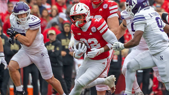 Nebraska's Isaiah Mozee runs for a 21-yard gain during the second quarter against Northwestern. Nebraska's Isaiah Mozee runs for a 21-yard gain during the second quarter against Northwestern.