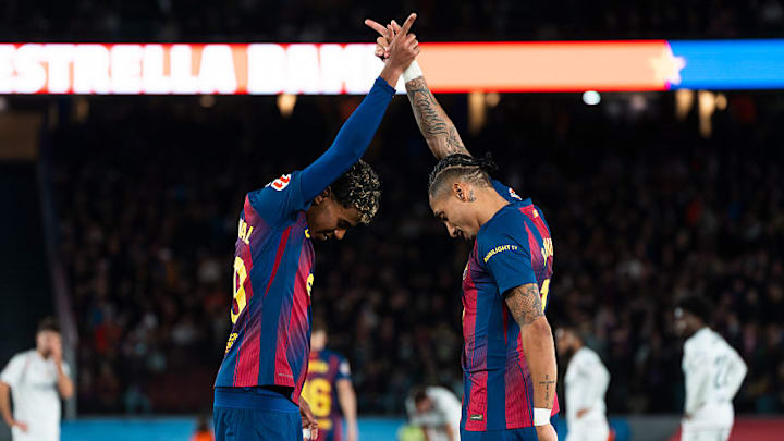 Lamine Yamal (left) and Raphinha were nothing short of brilliant for Barcelona in 2025.