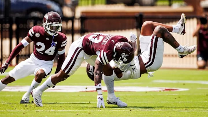 Mississippi State Safety Jahron Manning (#13) during the 2025 Spring Game at Davis Wade Stadium at Scott Field in Starkville, MS.