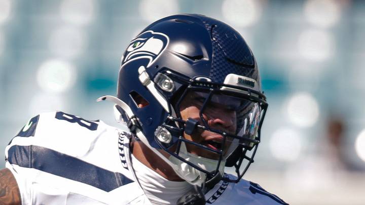 Seattle Seahawks tight end Elijah Arroyo warms up before the game against the Jacksonville Jaguars. Seattle Seahawks tight end Elijah Arroyo warms up before the game against the Jacksonville Jaguars.