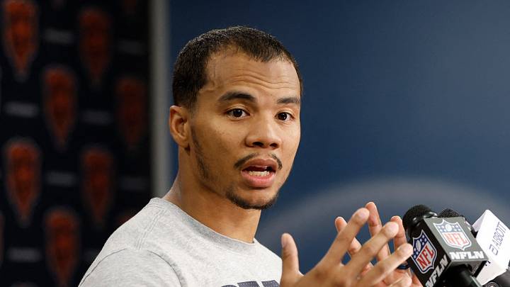 Jun 9, 2026; Lake Forest, IL, USA; Chicago Bears wide receiver Kalif Raymond speaks during Minicamp at Halas Hall. Mandatory Credit: Kamil Krzaczynski-Imagn Images