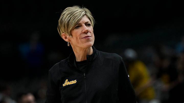 Mar 30, 2023; Dallas, TX, USA; Iowa Hawkeyes associate head coach Jan Jensen stands on the court during team practice at American Airlines Center. Mandatory Credit: Kirby Lee-USA TODAY Sports Mar 30, 2023; Dallas, TX, USA; Iowa Hawkeyes associate head coach Jan Jensen stands on the court during team practice at American Airlines Center. Mandatory Credit: Kirby Lee-USA TODAY Sports