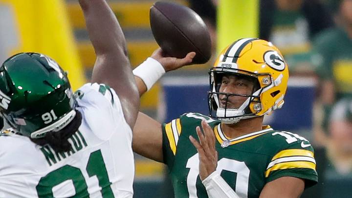 Green Bay Packers quarterback Jordan Love throws the ball against the Jets last preseason. Green Bay Packers quarterback Jordan Love throws the ball against the Jets last preseason.
