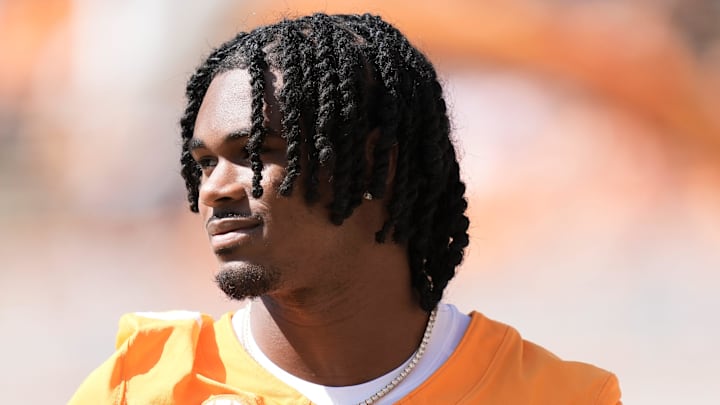Tennessee defensive back Jermod McCoy (3) before a college football game between Tennessee and UAB at Neyland Stadium in Knoxville, Tenn., on Sept. 20, 2025.