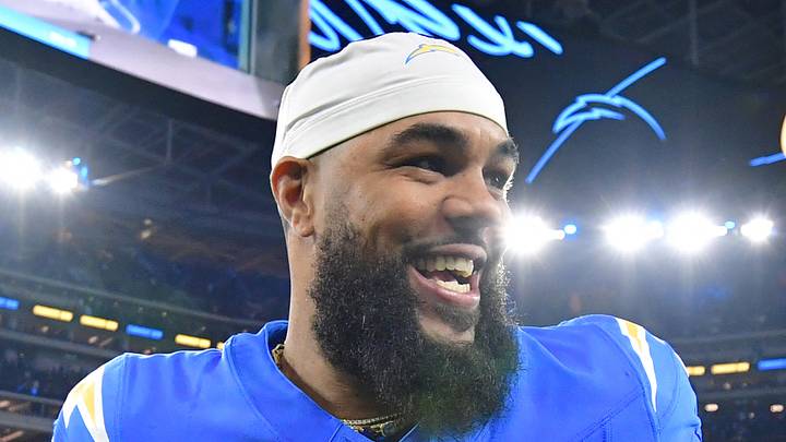 New Indianapolis Colts wide receiver Keenan Allen celebrates