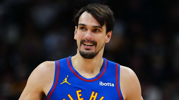 Jan 8, 2025; Denver, Colorado, USA; Denver Nuggets forward Dario Saric (9) reacts in the second half against the LA Clippers at Ball Arena. Mandatory Credit: Ron Chenoy-Imagn Images Jan 8, 2025; Denver, Colorado, USA; Denver Nuggets forward Dario Saric (9) reacts in the second half against the LA Clippers at Ball Arena. Mandatory Credit: Ron Chenoy-Imagn Images