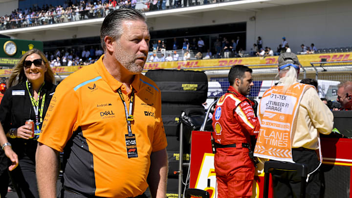 Oct 20, 2024; Austin, Texas, USA; McLaren Formula 1 Team CEO Zak Brown before the start of the 2024 Formula One US Grand Prix at Circuit of the Americas. Mandatory Credit: Jerome Miron-Imagn Images Oct 20, 2024; Austin, Texas, USA; McLaren Formula 1 Team CEO Zak Brown before the start of the 2024 Formula One US Grand Prix at Circuit of the Americas. Mandatory Credit: Jerome Miron-Imagn Images