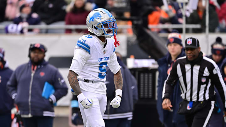 Detroit Lions wide receiver Jameson Williams (9).