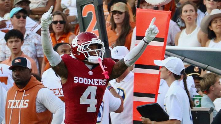 Courtland Guillory celebrates his fourth quarter interception at the Cotton Bowl against Texas. Courtland Guillory celebrates his fourth quarter interception at the Cotton Bowl against Texas.