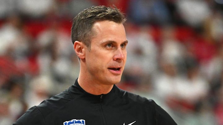 Mar 2, 2026; Raleigh, North Carolina, USA;  Duke Blue Devils head coach Jon Scheyer looks on during the first half against the NC State Wolfpack at Lenovo Center. Mandatory Credit: Zachary Taft-Imagn Images