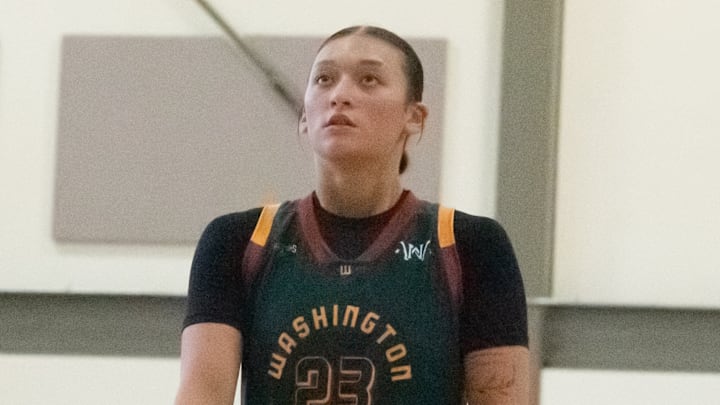 Apr 12, 2026; Portland, OR, USA; Combo guard Brooklynn Haywood prepares to shoot free throws during the 2026 Northwest Shootout