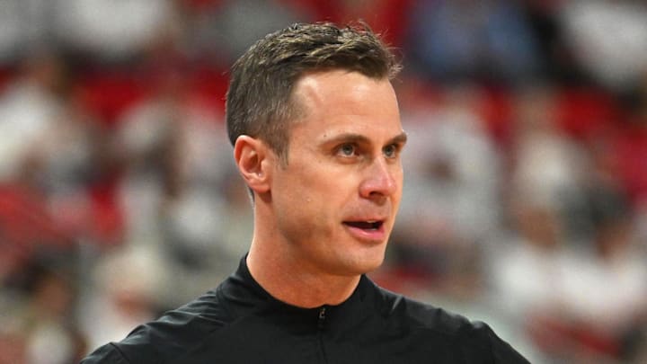 Mar 2, 2026; Raleigh, North Carolina, USA;  Duke Blue Devils head coach Jon Scheyer looks on during the first half against the NC State Wolfpack at Lenovo Center. Mandatory Credit: Zachary Taft-Imagn Images