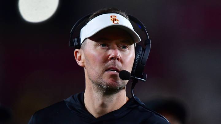 Nov 7, 2025; Los Angeles, California, USA; Southern California Trojans head coach Lincoln Riley watches game action against the Northwestern Wildcats during the second half at the Los Angeles Memorial Coliseum. Mandatory Credit: Gary A. Vasquez-Imagn Images Nov 7, 2025; Los Angeles, California, USA; Southern California Trojans head coach Lincoln Riley watches game action against the Northwestern Wildcats during the second half at the Los Angeles Memorial Coliseum. Mandatory Credit: Gary A. Vasquez-Imagn Images