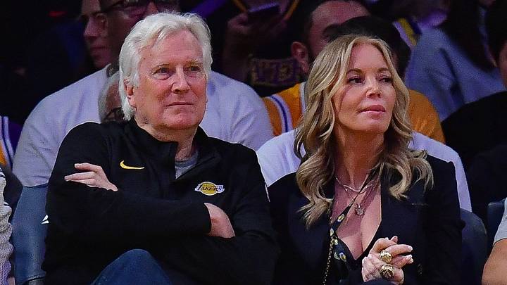 Mar 12, 2026; Los Angeles, California, USA; Los Angeles Lakers majority owner Mark Walter and team executive Jeannie Buss in attendance at Crypto.com Arena. Mandatory Credit: Gary A. Vasquez-Imagn Images Mar 12, 2026; Los Angeles, California, USA; Los Angeles Lakers majority owner Mark Walter and team executive Jeannie Buss in attendance at Crypto.com Arena. Mandatory Credit: Gary A. Vasquez-Imagn Images