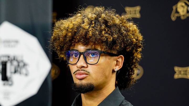 Jul 7, 2026; Frisco, TX, USA; Colorado quarterback Julian Lewis speaks with reporters during Big 12 Conference Football Media Days at The Star. Mandatory Credit: Raymond Carlin III-Imagn Images Jul 7, 2026; Frisco, TX, USA; Colorado quarterback Julian Lewis speaks with reporters during Big 12 Conference Football Media Days at The Star. Mandatory Credit: Raymond Carlin III-Imagn Images