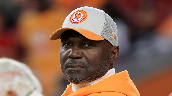 Tampa Bay Buccaneers head coach and defensive coordinator Todd Bowles looks on before the game against the Atlanta Falcons 