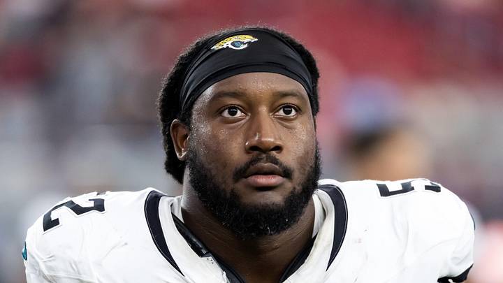 Nov 23, 2025; Glendale, Arizona, USA; Jacksonville Jaguars defensive tackle DaVon Hamilton (52) against the Arizona Cardinals at State Farm Stadium. 