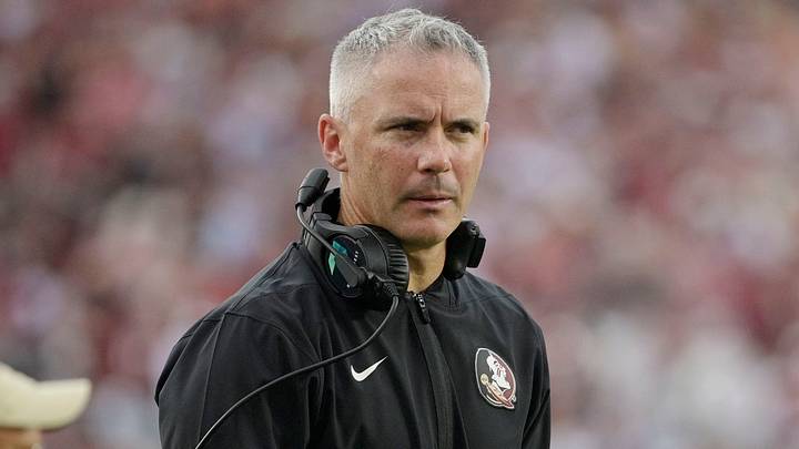Aug 30, 2025; Tallahassee, Florida, USA; Florida State Seminoles head coach Mike Norvell reacts after a play against the Alabama Crimson Tide during the second half at Doak S. Campbell Stadium. Mandatory Credit: Melina Myers-Imagn Images Aug 30, 2025; Tallahassee, Florida, USA; Florida State Seminoles head coach Mike Norvell reacts after a play against the Alabama Crimson Tide during the second half at Doak S. Campbell Stadium. Mandatory Credit: Melina Myers-Imagn Images