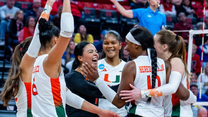 Miami Hurricanes Volleyball at the NCAA Tournament against the South Dakota State Jackrabbits.