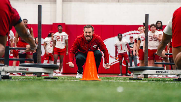 Arkansas coach Ryan Silverfield leads Day 1 of offseason workouts for the first time ever with the Razorbacks.