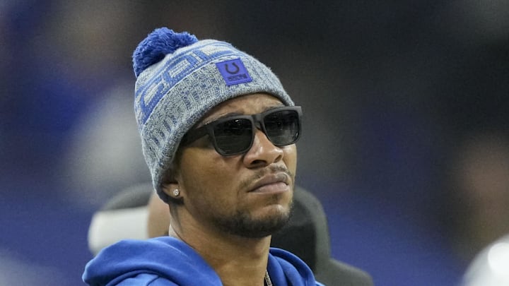 Indianapolis Colts quarterback Anthony Richardson (5). Mandatory Credit: Grace Hollars-USA TODAY Network via Imagn Images Indianapolis Colts quarterback Anthony Richardson (5). Mandatory Credit: Grace Hollars-USA TODAY Network via Imagn Images