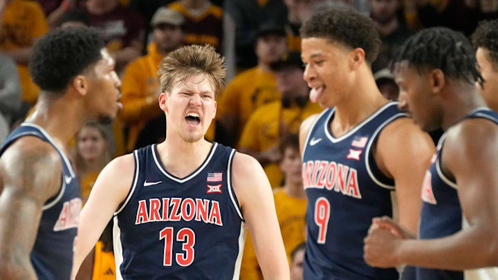 Arizona Wildcats defeat Arizona State Sun Devils during a Big 12 men's basketball game at Desert Financial Arena on Feb. 1, 2025, in Tempe.