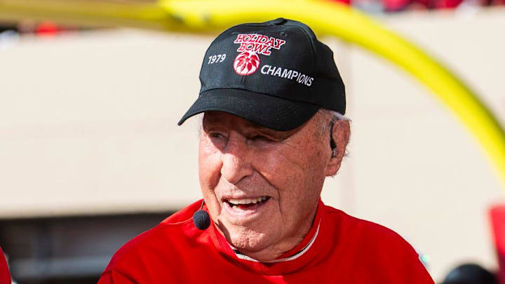 Kyle Schwarber and Lee Corso pick Indiana to win on College Gameday before the start of the Indiana versus Washington football game at Memorial Stadium on Oct. 26, 2024.