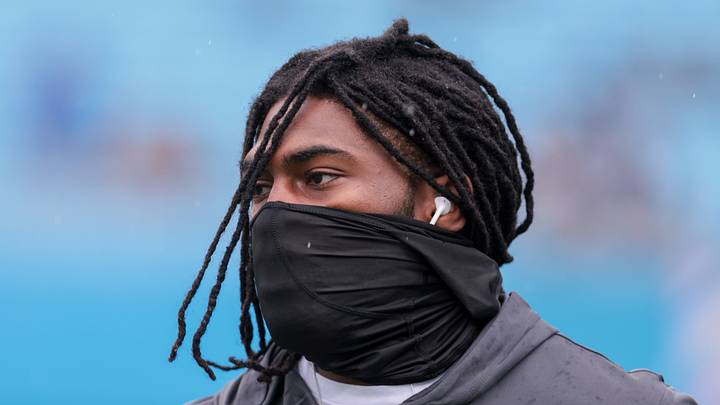 Former Dallas Cowboys cornerback Trevon Diggs (7) warms up
