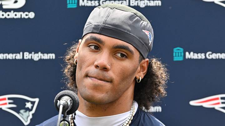 Jul 28, 2026; Foxborough, MA, USA; New England Patriots cornerback Christian Gonzalez (0) speaks to the media after practice at training camp at Gillette Stadium. Mandatory Credit: Eric Canha-Imagn Images Jul 28, 2026; Foxborough, MA, USA; New England Patriots cornerback Christian Gonzalez (0) speaks to the media after practice at training camp at Gillette Stadium. Mandatory Credit: Eric Canha-Imagn Images