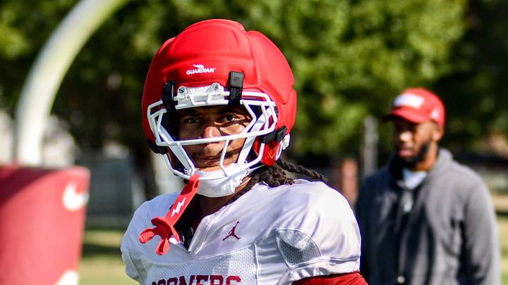 Oklahoma cornerback Prince Ijioma practices during fall camp. Oklahoma cornerback Prince Ijioma practices during fall camp.