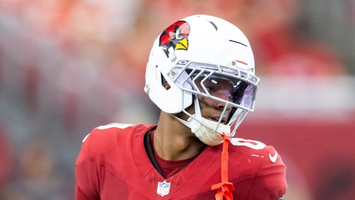 Aug 9, 2025; Glendale, Arizona, USA; Arizona Cardinals cornerback Will Johnson (0) against the Kansas City Chiefs during a preseason NFL game at State Farm Stadium. Mandatory Credit: Mark J. Rebilas-Imagn Images Aug 9, 2025; Glendale, Arizona, USA; Arizona Cardinals cornerback Will Johnson (0) against the Kansas City Chiefs during a preseason NFL game at State Farm Stadium. Mandatory Credit: Mark J. Rebilas-Imagn Images