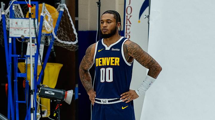 Sep 28, 2026; Denver, CO, USA; Denver Nuggets forward Cam Whitmore (00) during media day at Ball Arena. Mandatory Credit: Isaiah J. Downing-Imagn Images Sep 28, 2026; Denver, CO, USA; Denver Nuggets forward Cam Whitmore (00) during media day at Ball Arena. Mandatory Credit: Isaiah J. Downing-Imagn Images