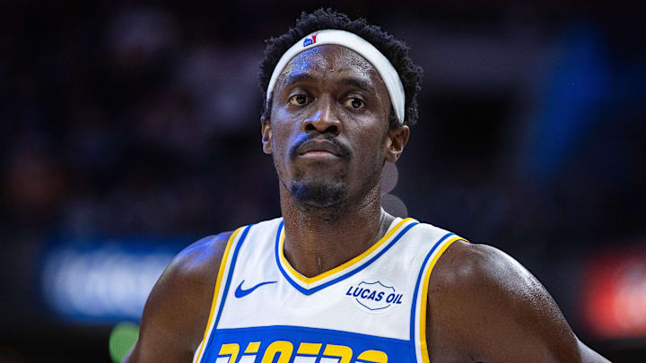 Indiana Pacers forward Pascal Siakam (43) in the first half against the Orlando Magic at Gainbridge Fieldhouse.