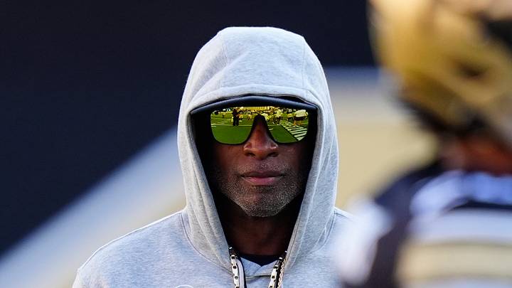 Oct 3, 2026; Boulder, Colorado, USA;  Colorado Buffaloes head coach Deion Sanders before the game against the Texas Tech Red Raiders at Folsom Field.  Mandatory Credit: Ron Chenoy-Imagn Images