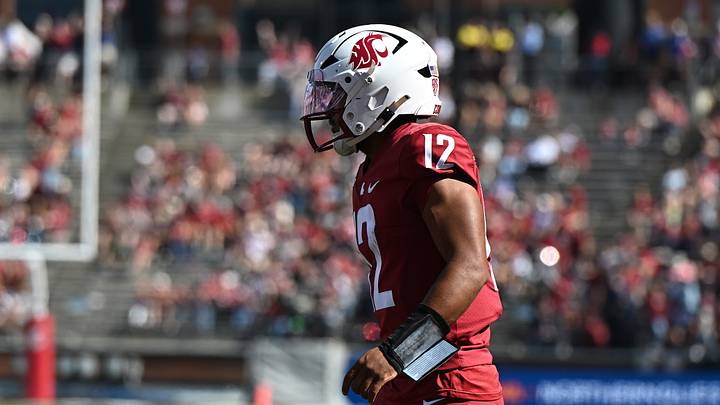 Sep 19, 2026; Pullman, Washington, USA; Washington State Cougars quarterback Caden Pinnick (12).