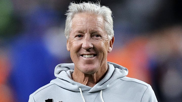 Nov 6, 2025; Denver, Colorado, USA; Las Vegas Raiders head coach Pete Carroll before the game at Empower Field at Mile High. Mandatory Credit: Isaiah J. Downing-Imagn Images Nov 6, 2025; Denver, Colorado, USA; Las Vegas Raiders head coach Pete Carroll before the game at Empower Field at Mile High. Mandatory Credit: Isaiah J. Downing-Imagn Images