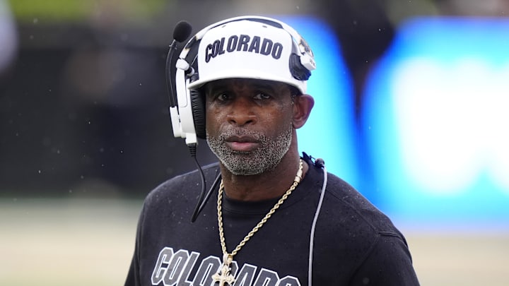 Oct 11, 2025; Boulder, Colorado, USA; Colorado Buffaloes head coach Deion Sanders during the first quarter against the Iowa State Cyclones at Folsom Field. Mandatory Credit: Ron Chenoy-Imagn Images Oct 11, 2025; Boulder, Colorado, USA; Colorado Buffaloes head coach Deion Sanders during the first quarter against the Iowa State Cyclones at Folsom Field. Mandatory Credit: Ron Chenoy-Imagn Images
