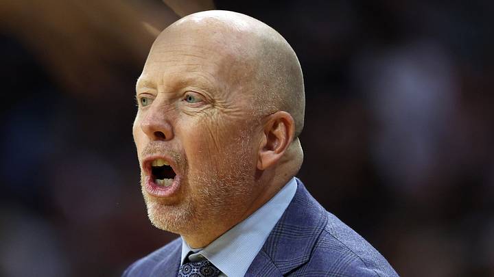 Mar 22, 2026; Philadelphia, PA, USA; UCLA Bruins head coach Mick Cronin reacts against the UConn Huskies in the first half during a second round game of the men's 2026 NCAA Tournament at Xfinity Mobile Arena. Mandatory Credit: Bill Streicher-Imagn Images